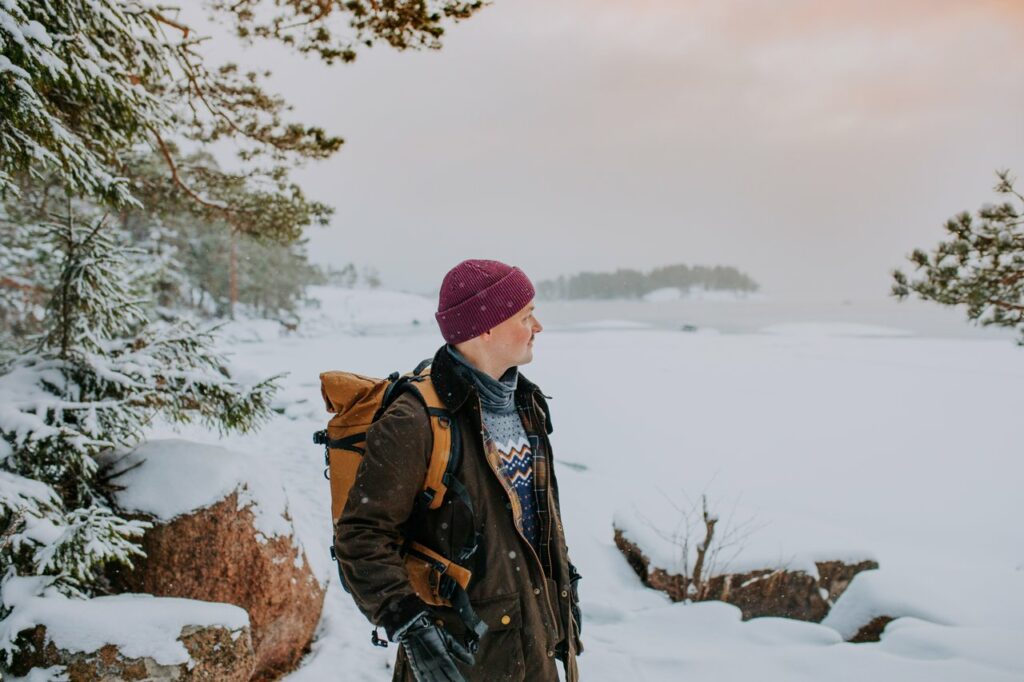 Itäisen Suomenlahden saaristo, retkeilijä, talvi